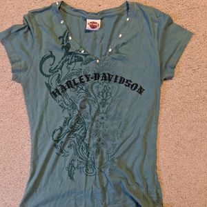 Harley Davidson green top